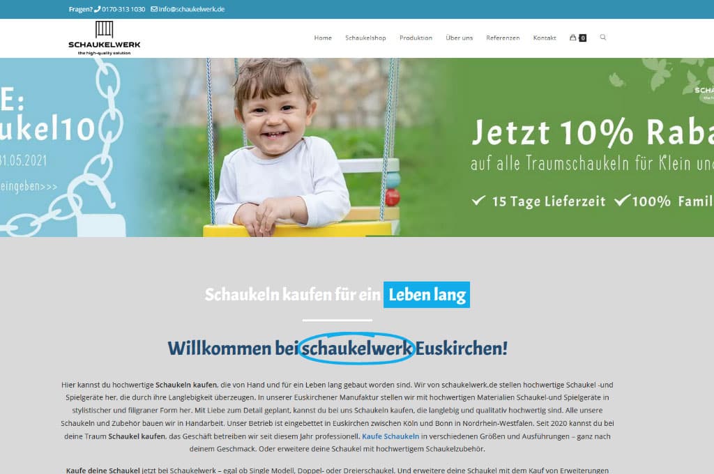 Referenz Provenseo - Schaukelwerk - Euskirchen - WordPress Agentur Webdesign